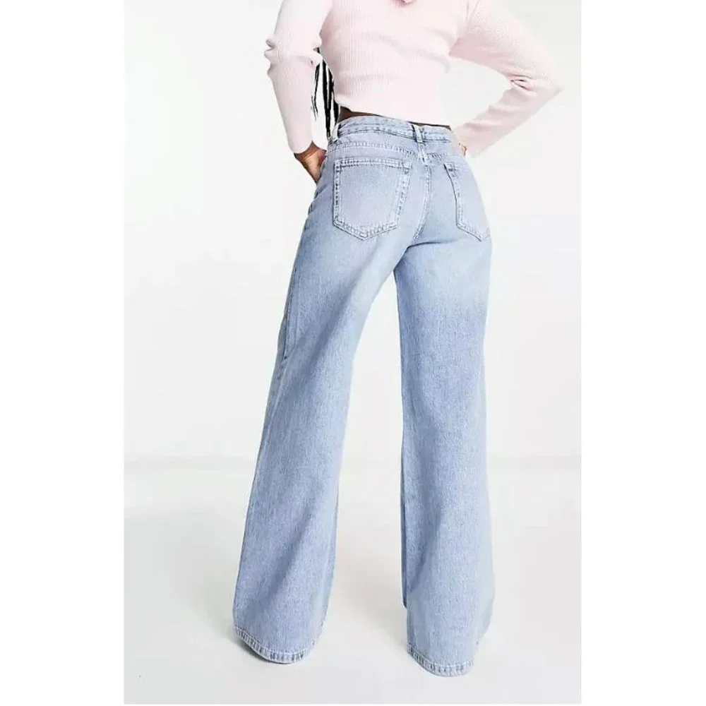 Perfect wide leg slouch jeans in medium blue, new! Size 6 (EUR 38, MEX 28) - Picture 2 of 4